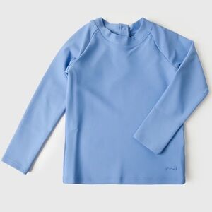 NWT Minnow X crewcuts Kids unisex Swim Long Sleeve Rash Guard - periwinkle Blue